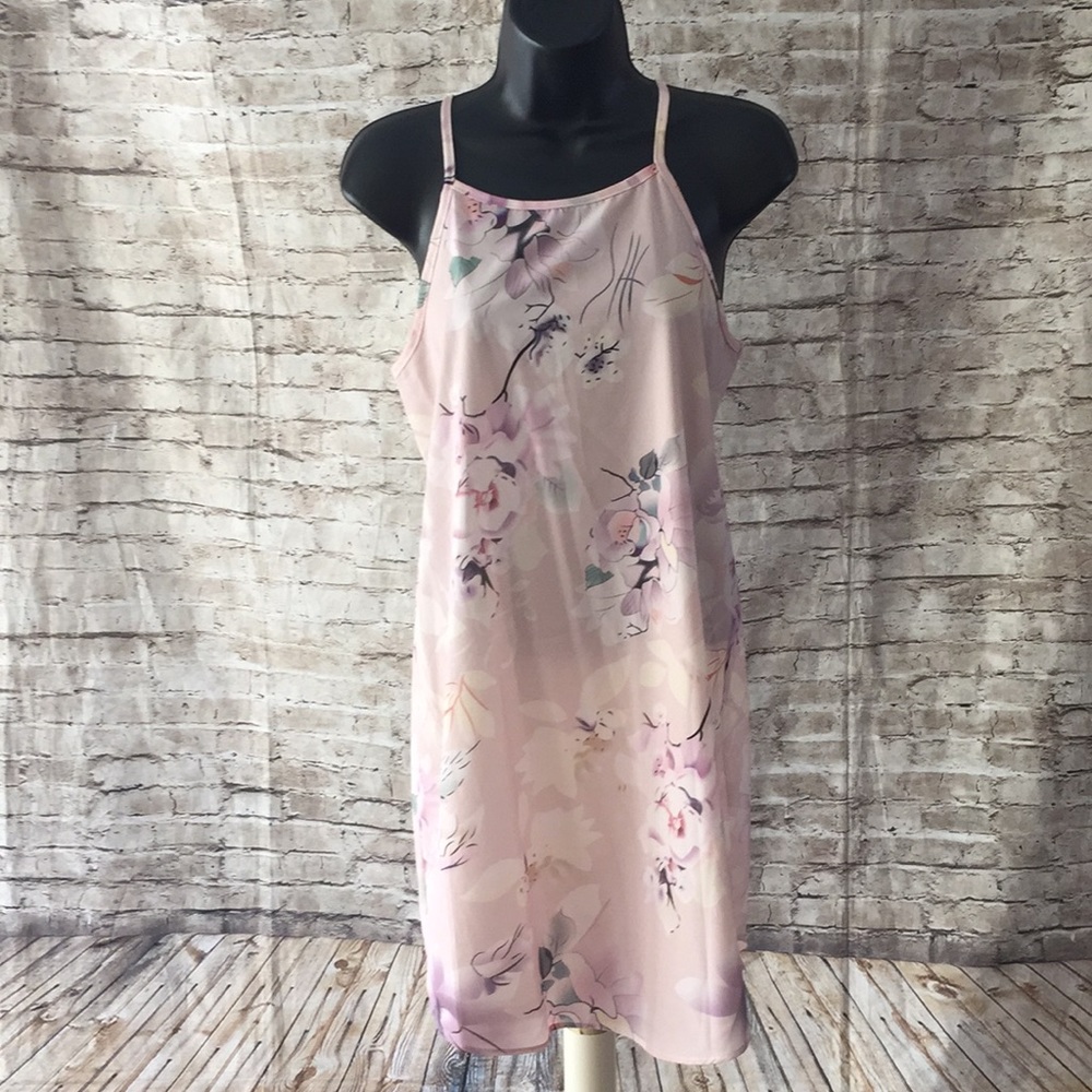 Peach floral swing dress - Picture 3 of 5